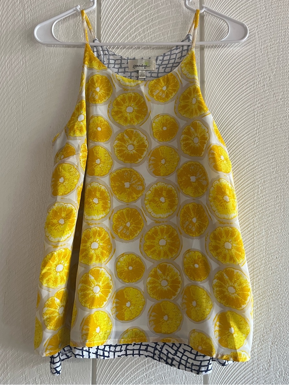 Anthropologie Porridge Lemon & Navy Sleeveless Blouse